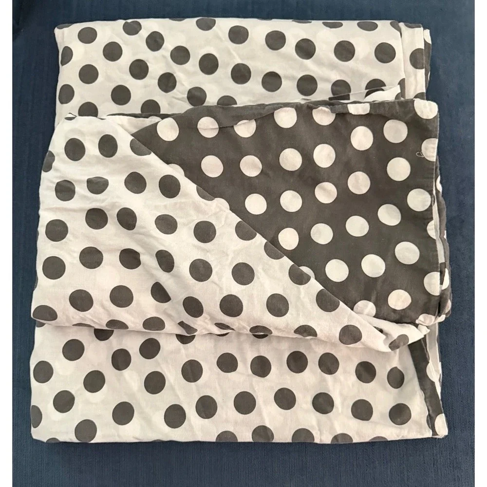 Vintage IKEA STENKLOVER Modern Duvet Cover Polka Dot Twin Size Dark Gray White
